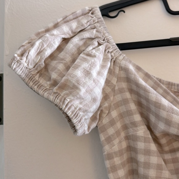 Topshop Gingham Off-the-Shoulder Romper Size 8 - Picture 4 of 8